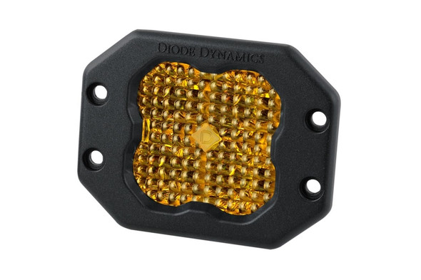 Diode Dynamics SS3 Yellow Pro Flush Mount LED Pod, Flood - Amber
