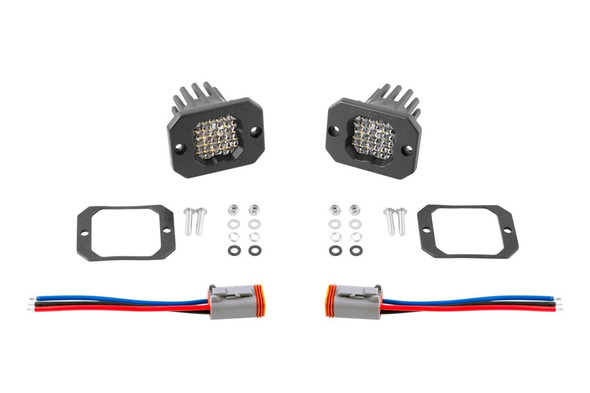 Diode Dynamics SSC1 Sport Flush Mount LED Pods, RBL White - Flood