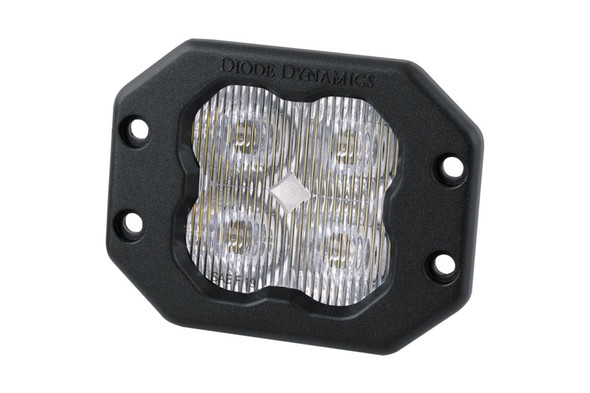 Diode Dynamics SS3 White Sport Flush Mount LED Pod, SAE Fog - Amber
