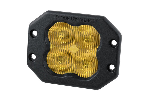 Diode Dynamics SS3 Yellow Pro Flush Mount LED Pod, SAE Driving - Amber