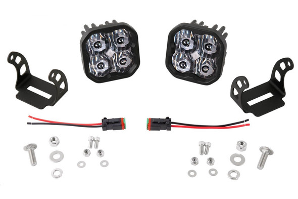 Diode Dynamics SS3 White Sport LED Pod Pair, Flood - Amber