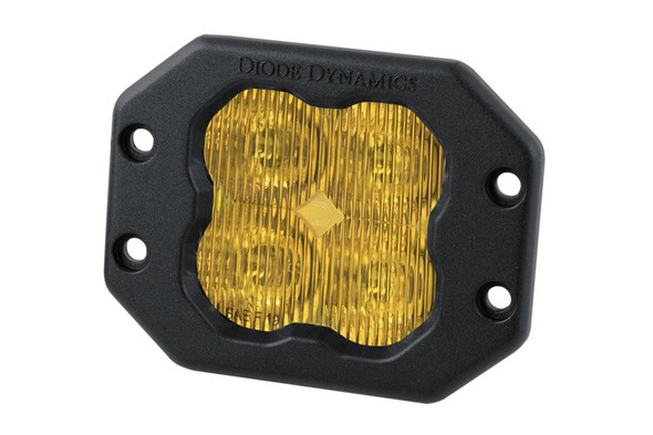 Diode Dynamics SS3 Yellow Sport Flush Mount LED Pod, SAE Fog - Amber