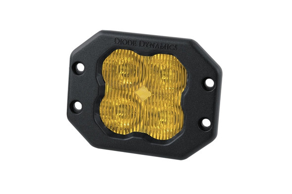 Diode Dynamics SS3 Yellow Pro Flush Mount LED Pod, SAE Fog - Amber