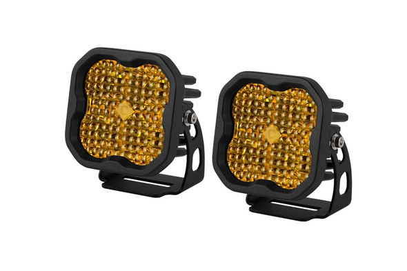 Diode Dynamics SS3 Yellow Sport LED Pod Pair, Flood - Amber