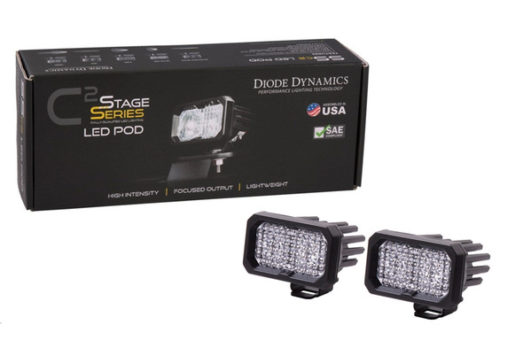 Diode Dynamics SSC2 Sport 2in LED Pods, ABL White - Flood