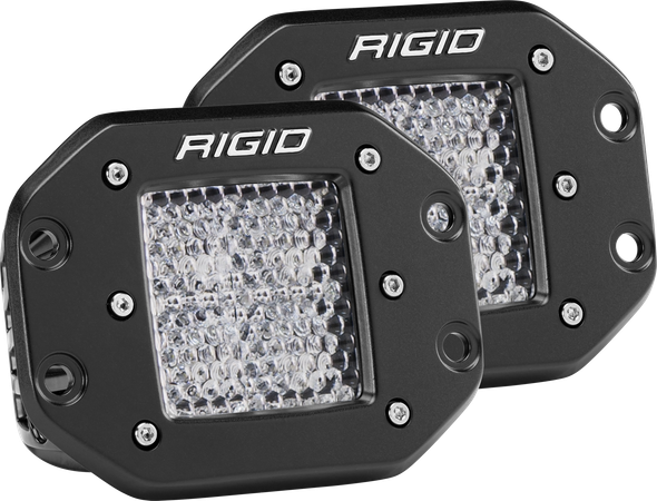 Rigid Industries D-Series PRO Flood Diffused Lights w/Flush Mount, Pair