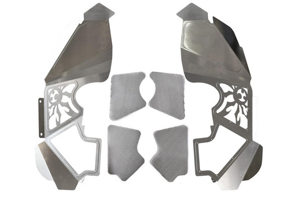 Poison Spyder 1702080V Vented Inner Fender Kit in Raw Aluminum for 07-18 Jeep Wrangler JK