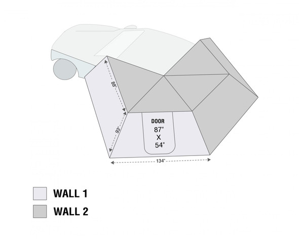 Overland Vehicle Systems Nomadic 270 LT Awning Wall, #2 - Driver Side