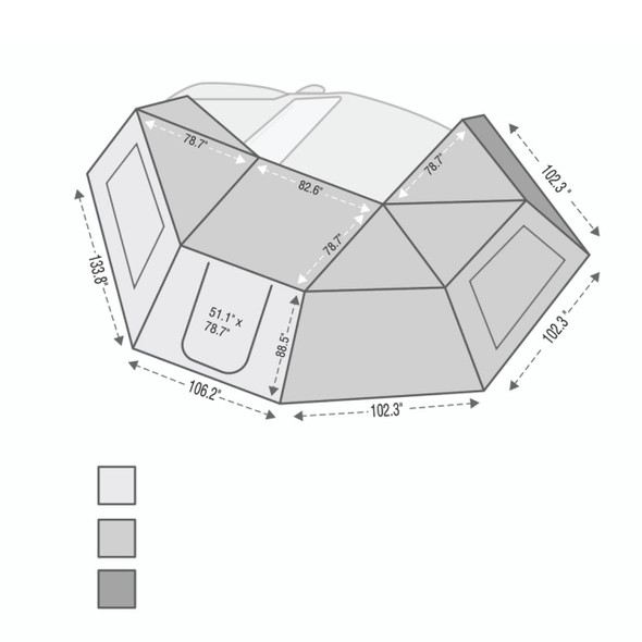 Overland Vehicle Systems Nomadic Awning 270 - Driver Side Wall 1 w/ Door - Dark Gray w/ Storage Bag