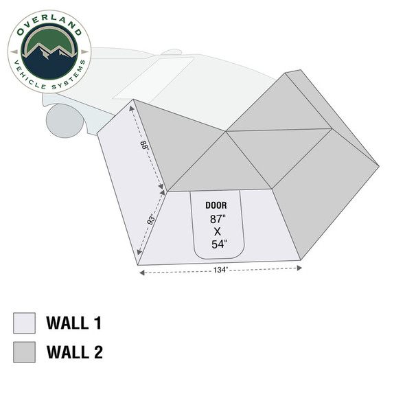 Overland Vehicle Systems Nomadic 270LT Awning Walls Kit - Driver Side