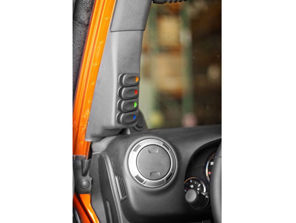 Rugged Ridge A-Pillar 4-Switch Pod w/Rocker Switches