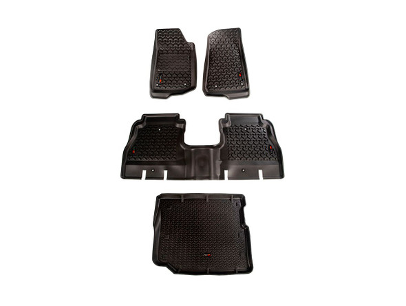 Rugged Ridge 12988.05 Floor Liners Triple Combo for 18-26 Jeep Wrangler JL Unlimited 4-Door