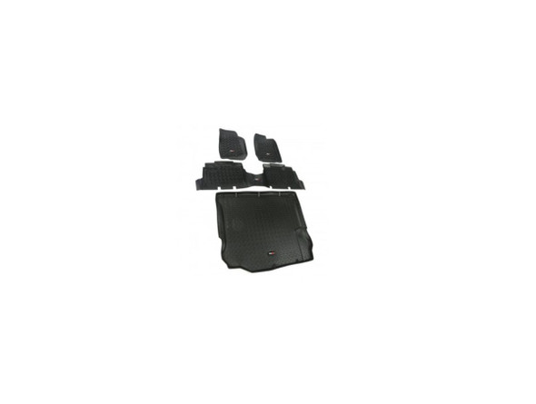 Rugged Ridge 12988.04 4 Piece Floor Liner Kit in Black for 11-18 Jeep Wrangler JK Unlimited 4-Door