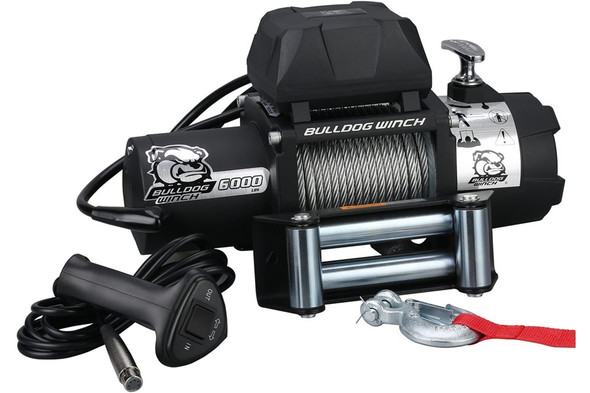 Bulldog winch 6,000lb Winch w/ Wire Rope and Roller Fairlead