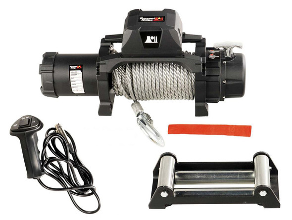 Rugged Ridge 10,000lbs Trekker Winch w/ Steel Cable and Wired Remote