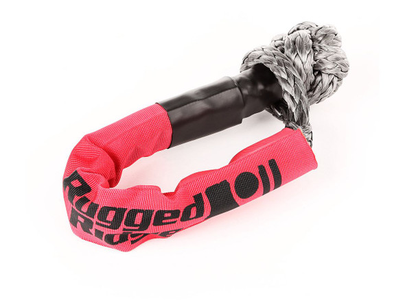 Rugged Ridge 5/16-Inch Rope Shackle and Grab Handle, Red Pair