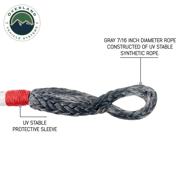 Overland Vehicle Systems 19129903 Soft Shackle with Loop & Storage Bag 7/16" Soft Shackle w/ Loop & 41,000 lbs Break Strength