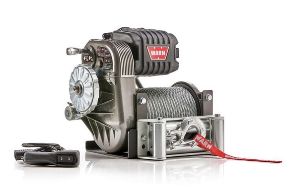 WARN 106170 M8274 Series (10,000 lb. Rated Capacity) 6 HP Self Recovery Winch with Steel Cable & Roller Fairlead