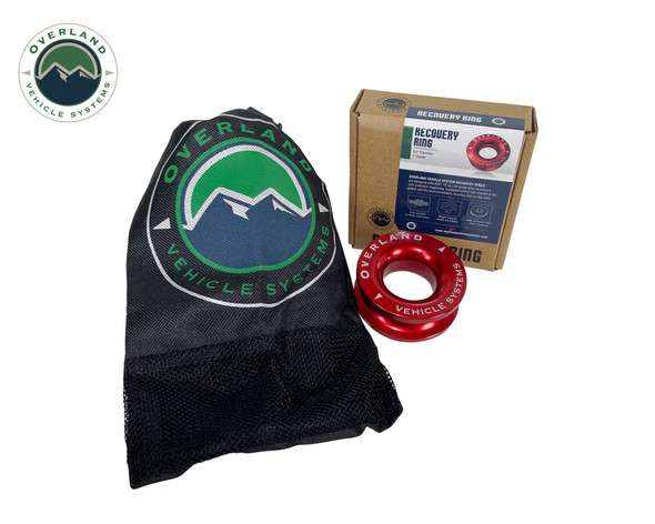 Overland Vehicle Systems Recovery Ring 2.5in 10000 lb. Red w/ Storage Bag