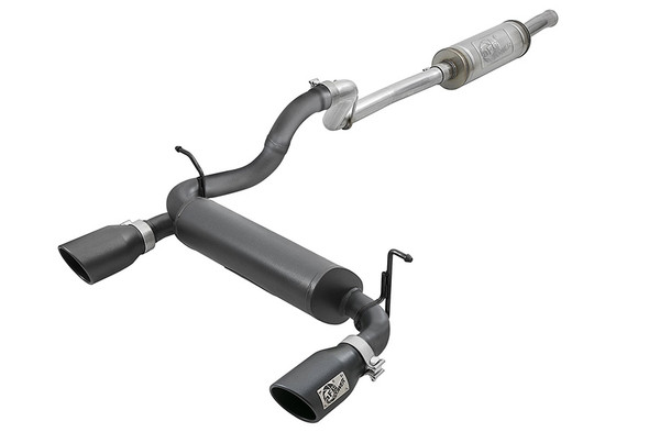 aFe POWER Rebel Series 2.5in Dual Cat-Back Exhaust System w/ Black Tips