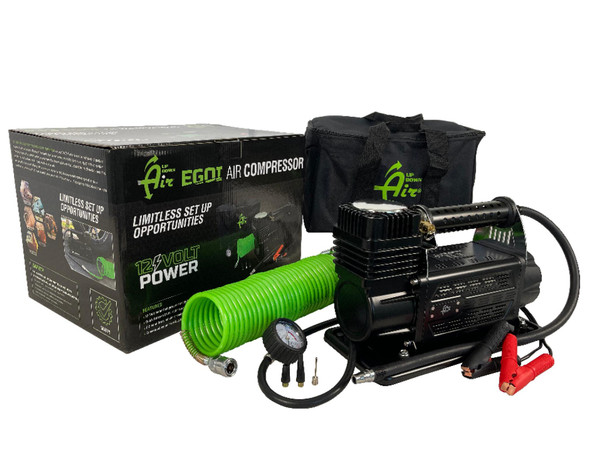 Up Down Air EGOI Air Compressor System w/ Storage Bag, Hose and Attachments