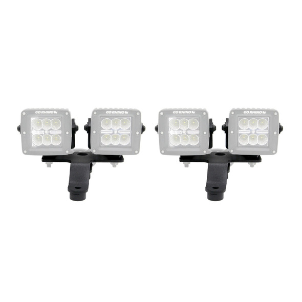 Go Rhino Dual 3in Cube Windshield Cowl Light Mounts - Pair
