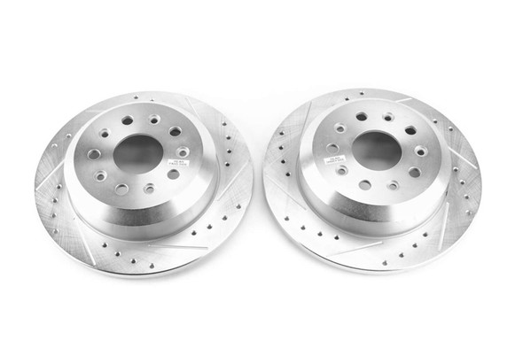 PowerStop AR8389XPR Rear Drilled And Slotted Brake Rotor Pair for 18-26 Jeep Wrangler JL Sport & Sport S