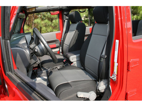 Seat Cover Kit Front Neoprene 07-10 Jeep Wrangler JK Rugged Ridge