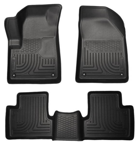 Husky Liners 99031 WeatherBeater Front & 2nd Seat Floor Liner Set in Black for 14-15 Jeep Cherokee KL