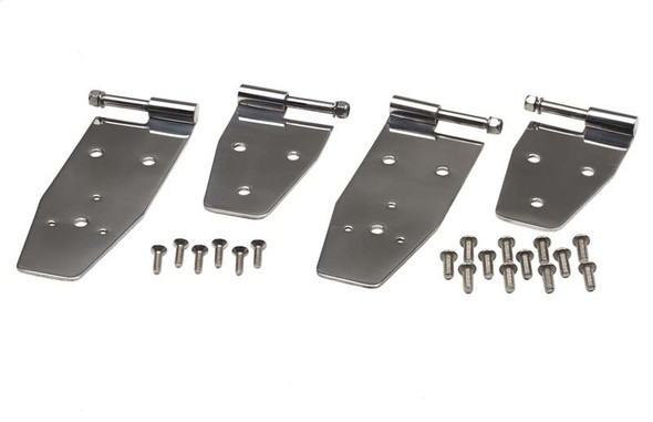 Kentrol 30469 Polished Stainless Steel Full Door Hinges for 94-95 Jeep Wrangler YJ