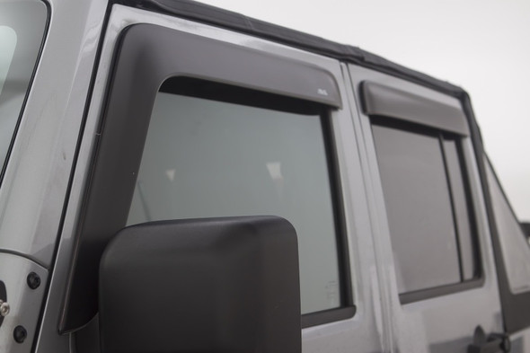 AVS 56020060 Aeroskin and Ventvisor Combo Kit in Matte Black for 07-18 Jeep Wrangler JK