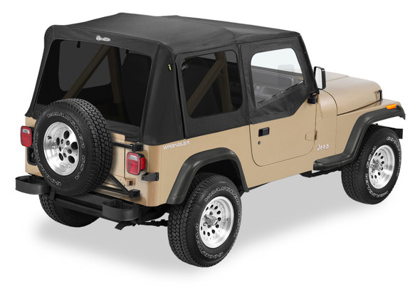 Bestop Sailcloth Replace-a-top Soft Top with Half Door Skins & Tinted Windows for 88-95 Jeep Wrangler YJ