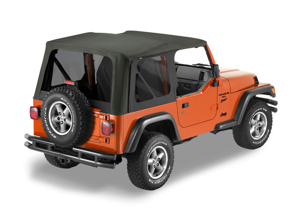 Bestop 7914135 Sailcloth Replace-a-top Soft Top with Tinted Windows in Black Diamond for 97-06 Jeep Wrangler TJ