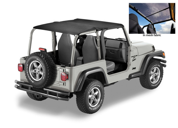 Bestop 5253211 Header Safari Bikini Top in Mesh Material for 03-06 Jeep Wrangler TJ