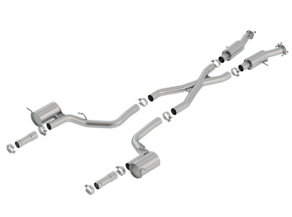 Borla 140755 S-Type 3" Dual Axle Back Exhaust for 2018 Jeep Grand Cherokee WK2 with 6.2L