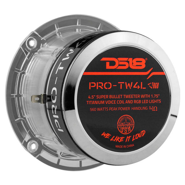 DS18 PRO-TW4L 4.5" Super Bullet Tweeter with RGB LED Lights