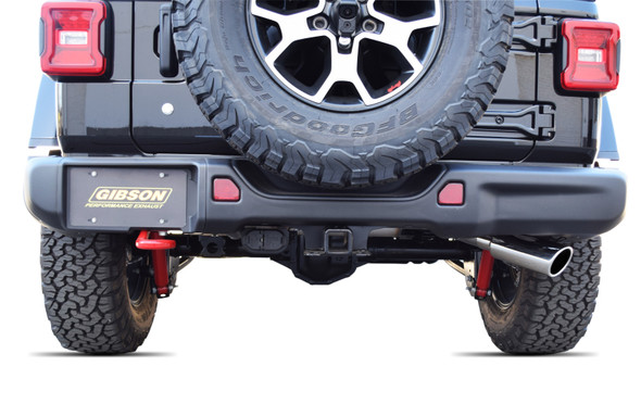 Gibson Stainless Steel Single Exit Cat Back Exhaust System for 18-26 Jeep Wrangler JL with 3.6L engine
