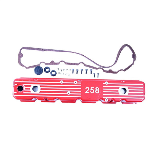 OMIX 17401.14 Aluminum Valve Cover in Red for 81-87 CJ Series & Wrangler YJ with 4.2L 258c.i.
