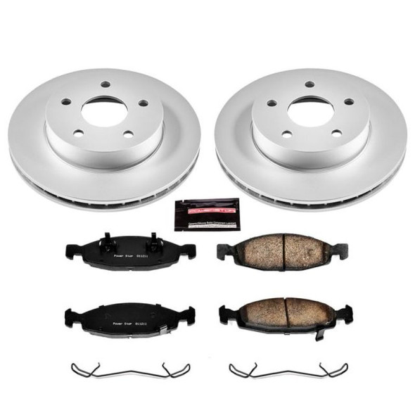 PowerStop CRK2147 Front Z17 Evolution Geomet Coated Brake Kit for 99-02 Jeep Grand Cherokee WJ with Teves Calipers