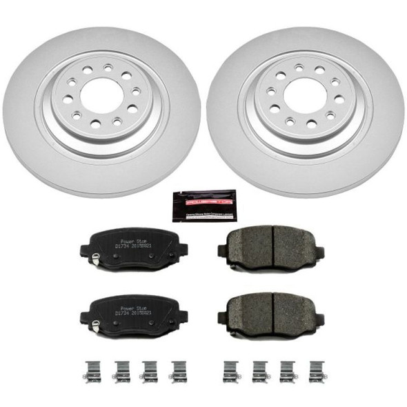 PowerStop CRK6542 Rear Z17 Evolution Geomet Coated Brake Kit for 14-18 Jeep Cherokee KL with Dual Piston Front Calipers