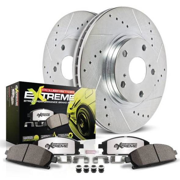 PowerStop K5951-26 Front Z26 Street Warrior Performance Brake Kit for 11-16 Grand Cherokee WK