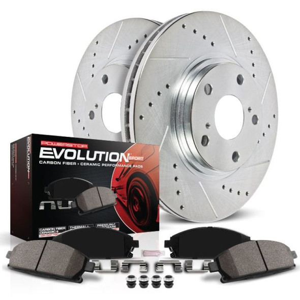 PowerStop K1631 Front Z23 Evolution Sport Performance 1-Click Brake Kit for 08-12 Jeep Liberty KK