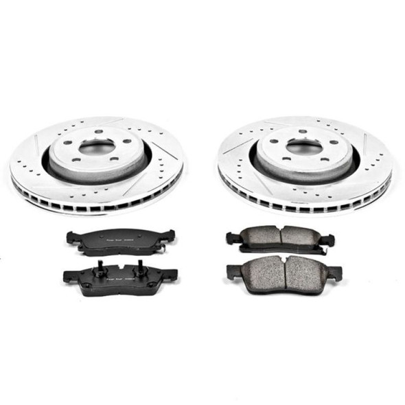 PowerStop K5954 Front Z23 Evolution Sport Performance 1-Click Brake Kit with Vented Rotors for 11-13 Jeep Grand Cherokee WK2