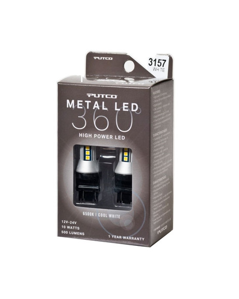 Putco 343157W-360 Metal 360 LED Reverse Lamp Bulbs for 07-18 Jeep Wrangler JK