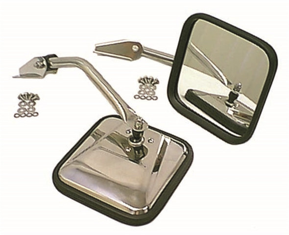 Rugged Ridge 11010.01 Side Mirror Pair in Chrome for 55-86 Jeep CJ-5, CJ-6, CJ-7 & CJ-8 Scrambler