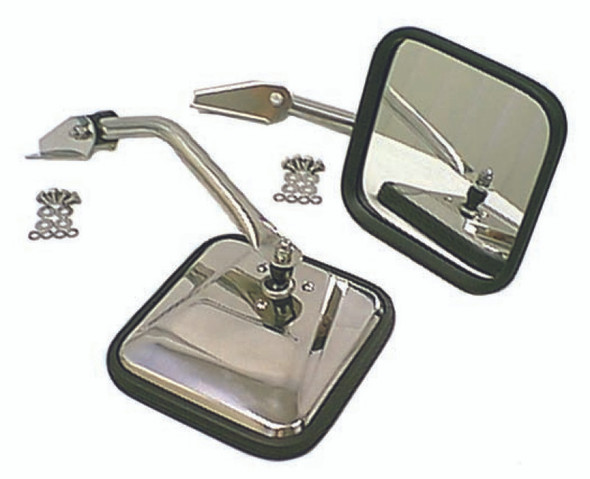 Rugged Ridge 11010.01 Side Mirror Pair in Chrome for 55-86 Jeep CJ-5, CJ-6, CJ-7 & CJ-8 Scrambler