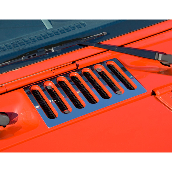 Rugged Ridge 11117.05 Hood Vent Cover in Stainless Steel for 07-18 Jeep Wrangler JK
