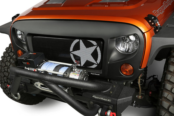 Rugged Ridge 12034.31 Spartan Grille with Star Mesh Insert Kit for 07-18 Jeep Wrangler JK