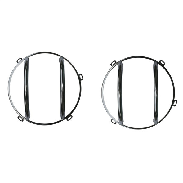 Rugged Ridge 11142.04 Front Euro Light Guards in Stainless Steel for 07-18 Jeep Wrangler JK