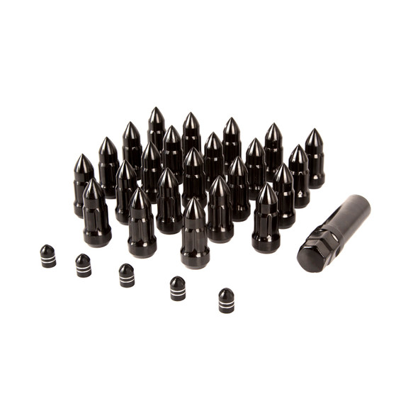 Rugged Ridge 16715.27 Bullet Style Lug Nut Kit with Aluminum Valve Stem Caps